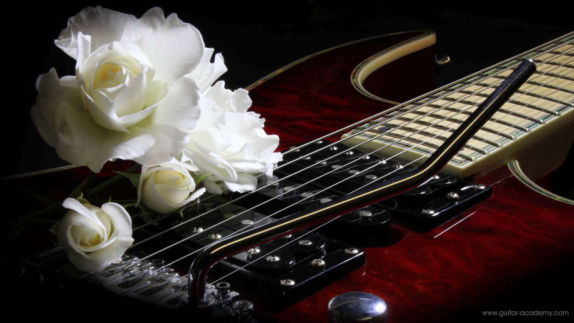 7 string electric guitar with rose